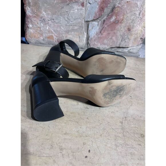 Nordstrom Nolomita-Lea Black Open Toe Block Heel Buckled Sandals Size 7 - Picture 8 of 9